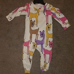 Mini Rodini Deer Roe Print Jumpsuit Baby